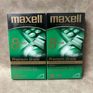 Lot of 2 Maxell 8 Hour T-160 VHS Premium Grade Blank Video Cassette Tape Sealed